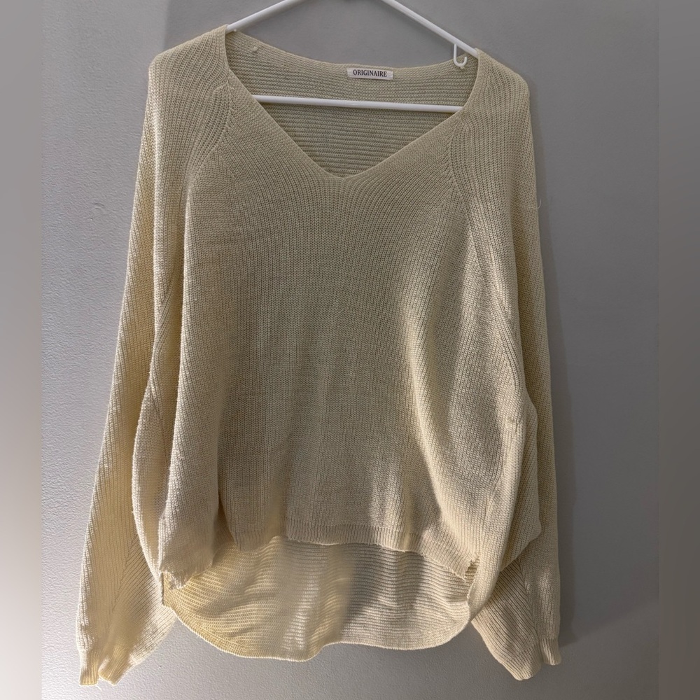 Cream V-Neck Sweater
